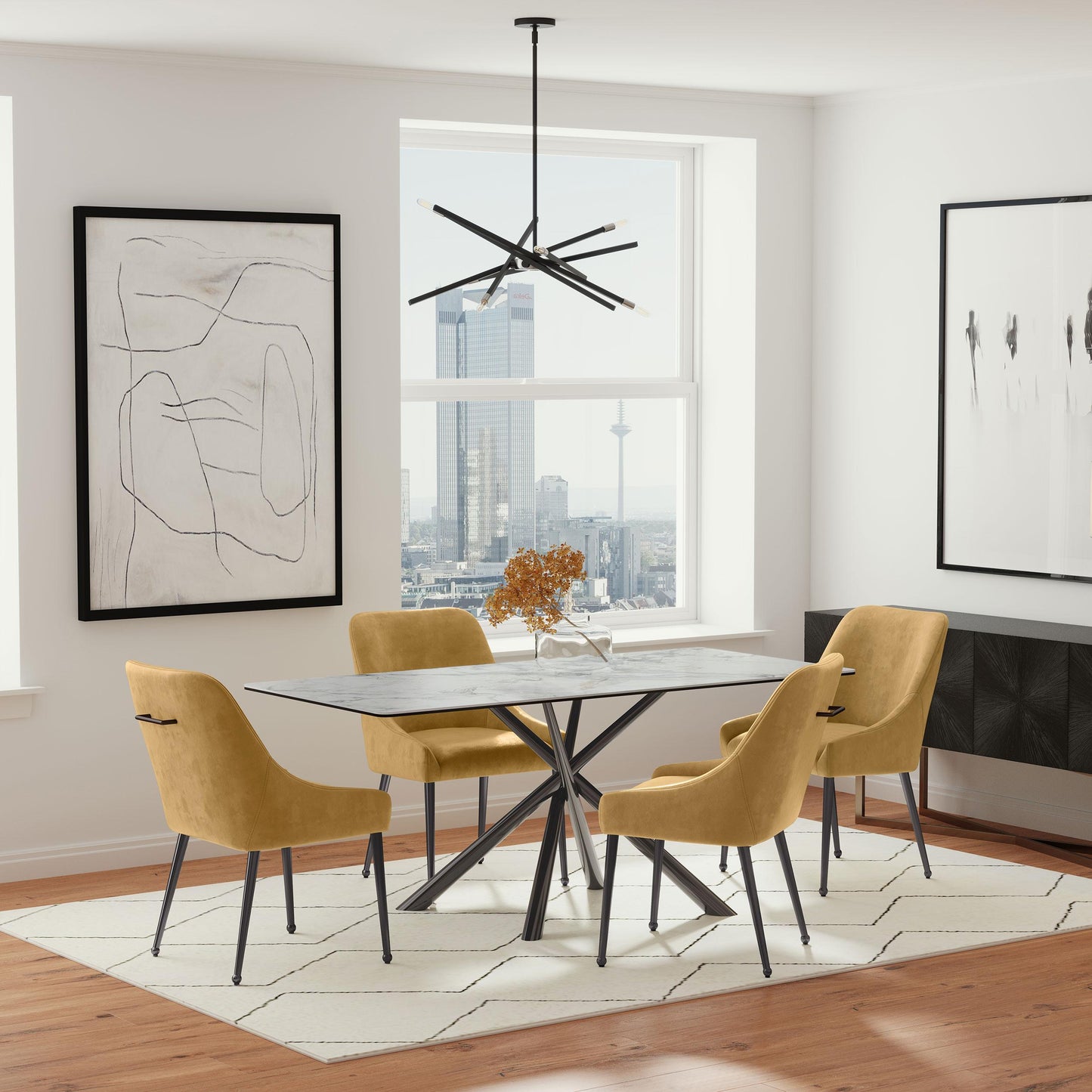 Coaster Furniture Carvell 109371 Rectangular Sintered Stone Dining Table - Mirage White IMAGE 6