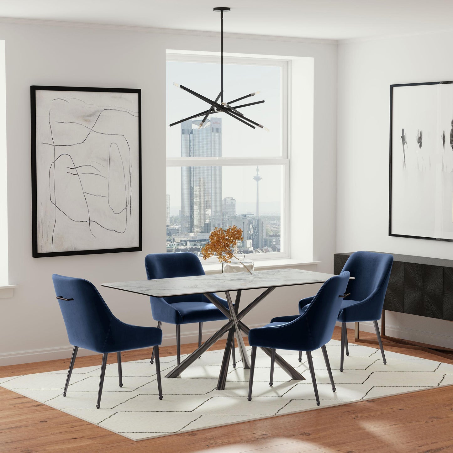 Coaster Furniture Carvell 109371 Rectangular Sintered Stone Dining Table - Mirage White IMAGE 7
