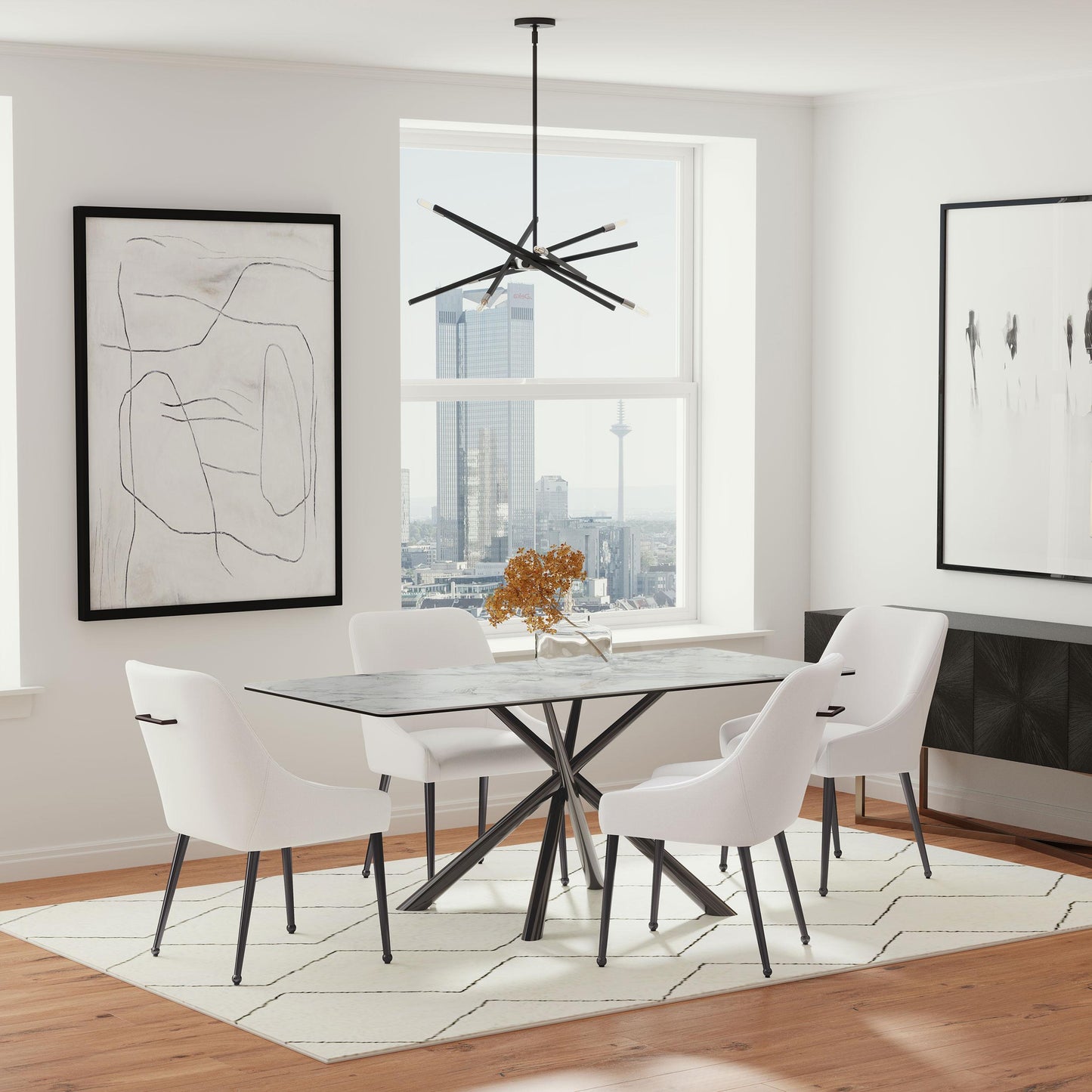 Coaster Furniture Carvell 109371 Rectangular Sintered Stone Dining Table - Mirage White IMAGE 8