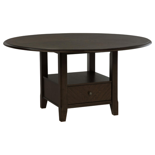 Coaster Furniture Twyla 115100 60-inch Round Dining Table with Drawer - Dark Cocoa IMAGE 1