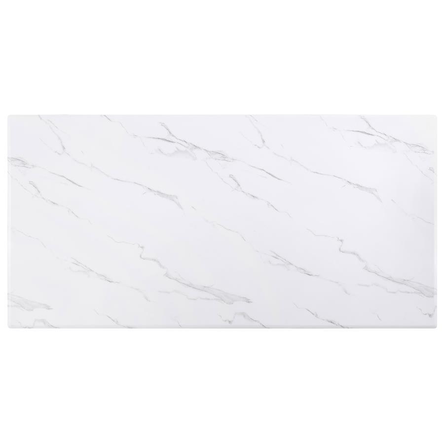 Coaster Furniture Venera 150541 Rectangular 79-inch Faux Marble Dining Table - White IMAGE 6