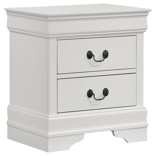 Coaster Furniture Louis Philippe 202442 2-Drawer Nightstand Bedside Table - White IMAGE 1