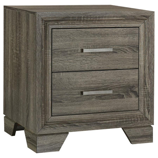 Coaster Furniture Wright 223342 2-Drawer Nightstand Bedside Table - Brown Oak IMAGE 1
