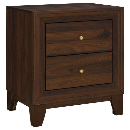 Coaster Furniture Welsley 223442 2-Drawer Nightstand Bedside Table - Walnut IMAGE 1