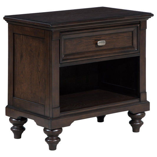 Coaster Furniture Andover 223632 1-Drawer Nightstand Bedside Table - Dark Oak IMAGE 1
