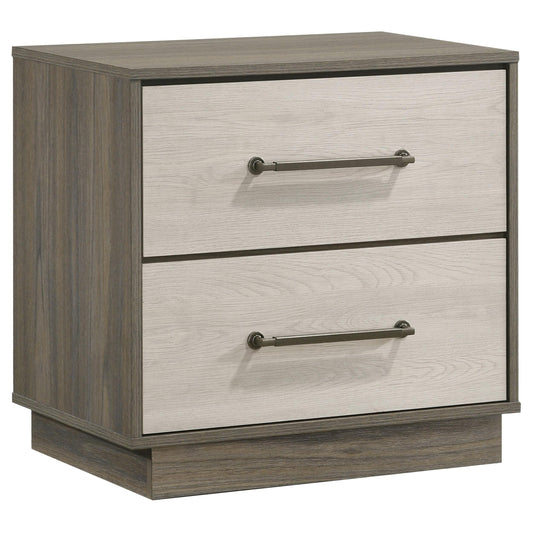 Coaster Furniture Fenwick 224982 2-Drawer Nightstand Bedside Table - Grey Oak IMAGE 1