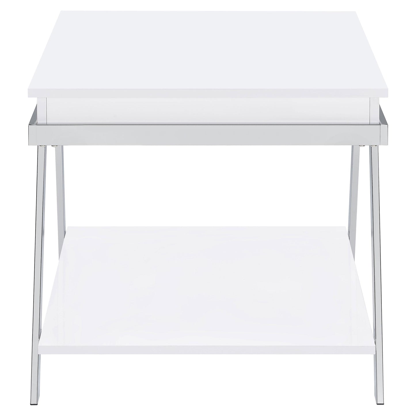Coaster Furniture Marcia 708157 Rectangular Side End Table - White High Gloss IMAGE 5