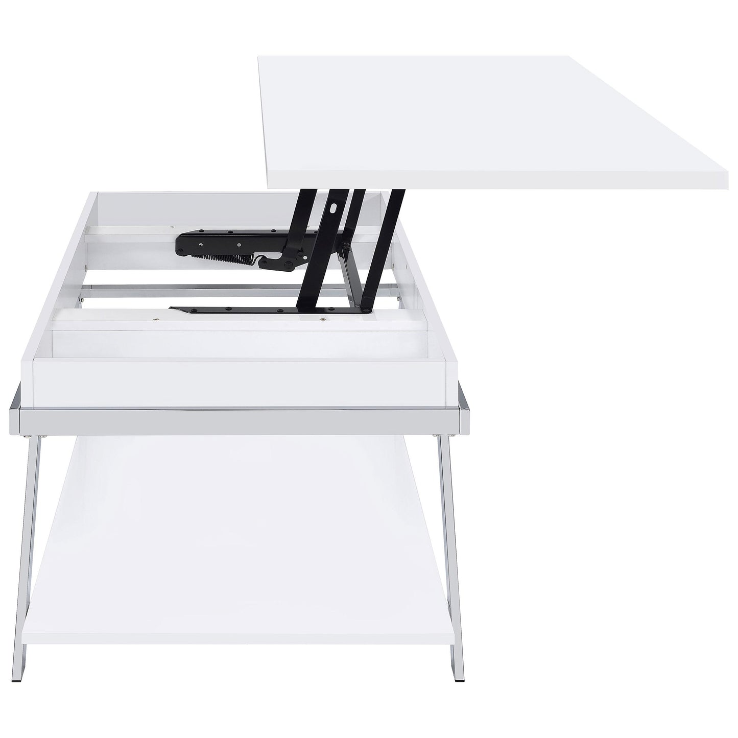 Coaster Furniture Marcia 708158 Rectangular Lift Top Coffee Table - White High Gloss IMAGE 8