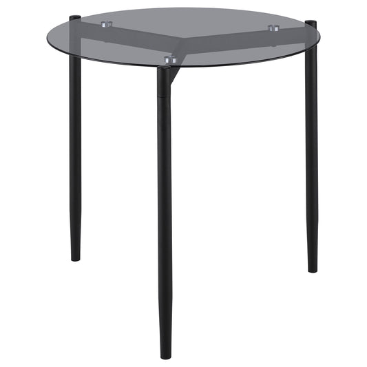 Coaster Furniture Rosalie 710167 Round Smoked Glass Top End Table - Grey IMAGE 1