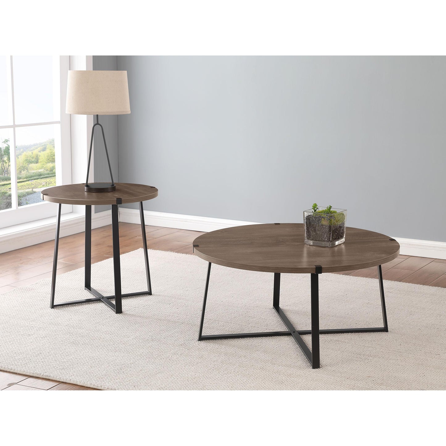 Coaster Furniture Marcus 710298 Round Engineered Wood Coffee Table - Light Brown IMAGE 5