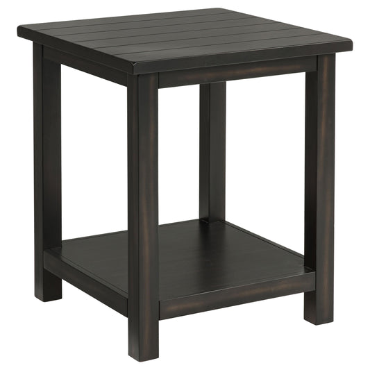 Coaster Furniture Payne 710566 Wood End Table with Shelf - Distressed Java IMAGE 1