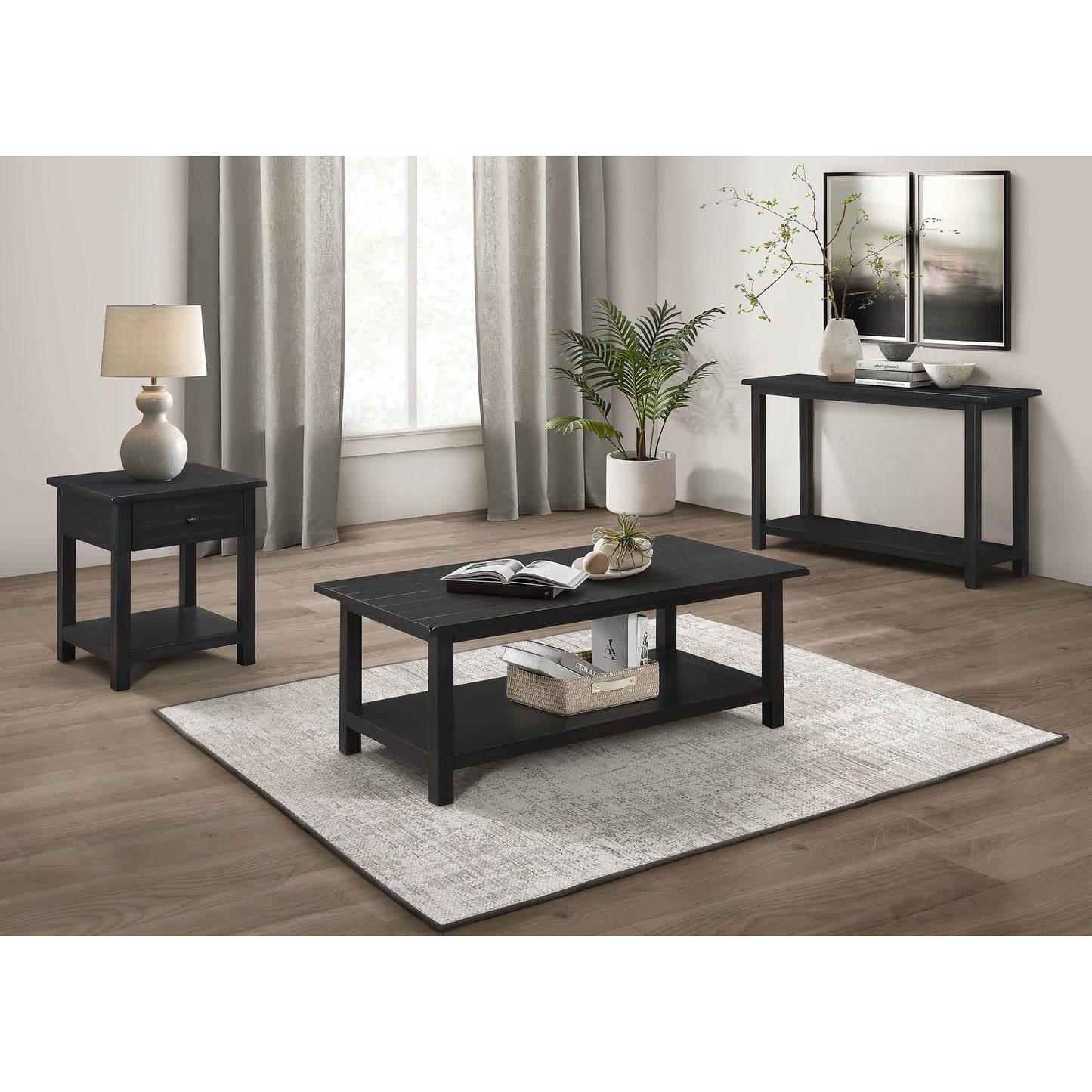 Coaster Furniture Payne 710567 1-Drawer Wood End Table with Shelf - Distressed Java IMAGE 9