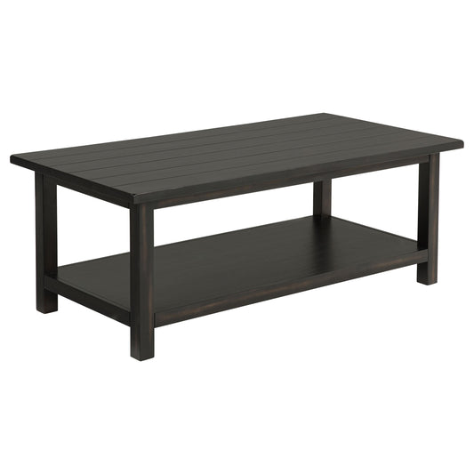 Coaster Furniture Payne 710568 Wood Coffee Table with Shelf - Distressed Java IMAGE 1