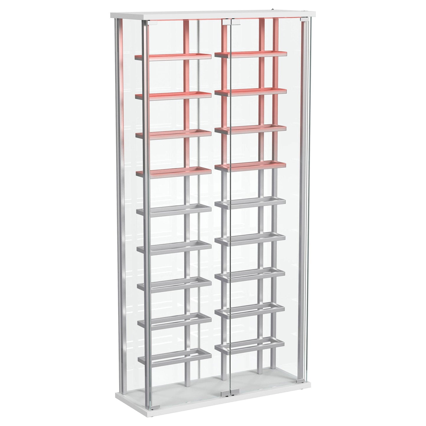 Coaster Furniture Montara 182037 Tempered Glass Wine Storage LED Curio Cabinet - Chrome IMAGE 6