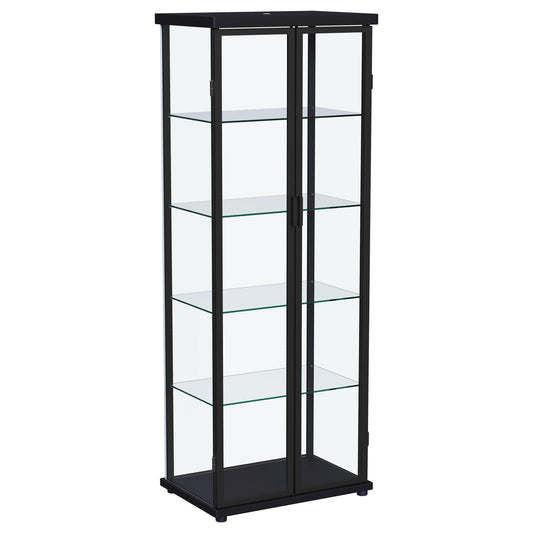 Coaster Furniture Aero 950400 4-shelf Display Curio Cabinet with LED Lighting - Black IMAGE 1