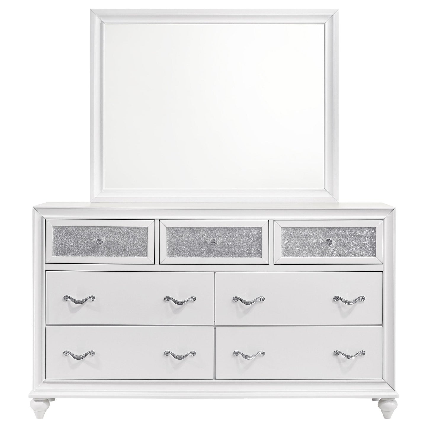 Coaster Furniture Barzini 205893M 7-Drawer Dresser with Mirror - White IMAGE 3