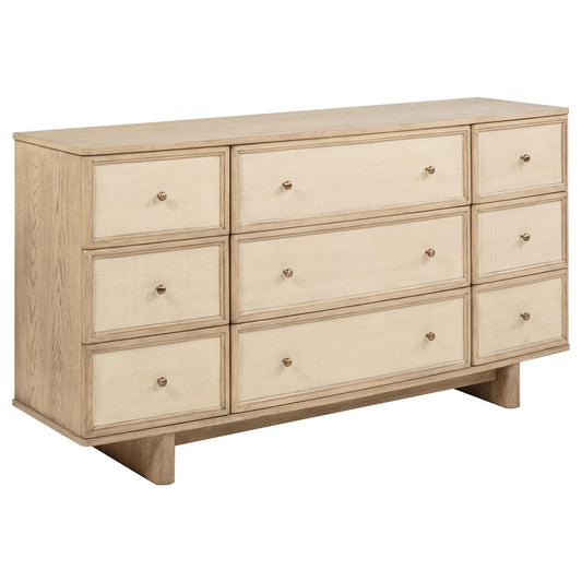 Coaster Furniture Kailani 225043 9-Drawer Dresser Cabinet - Beige Oak IMAGE 1