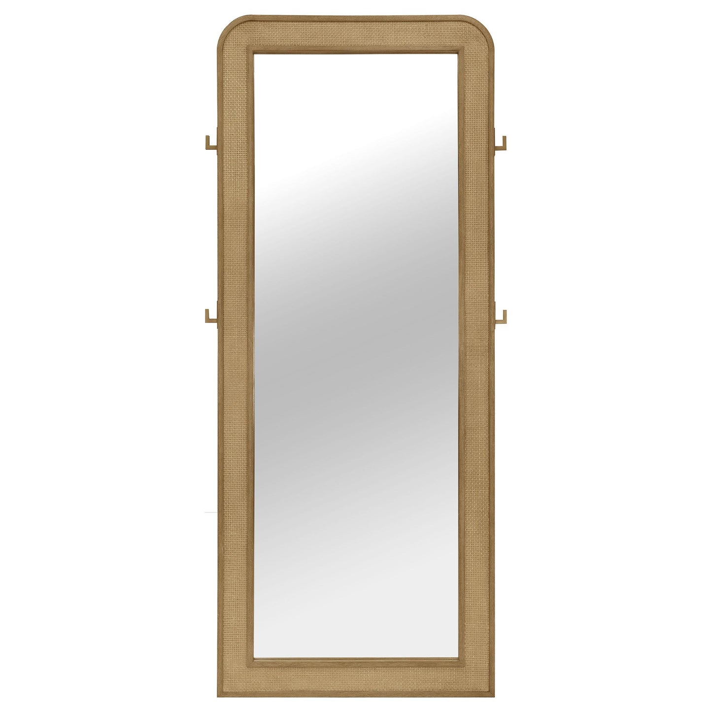 Coaster Furniture Arini 224309 Cane Weave Full Length Standing Floor Mirror - Sand Wash IMAGE 2