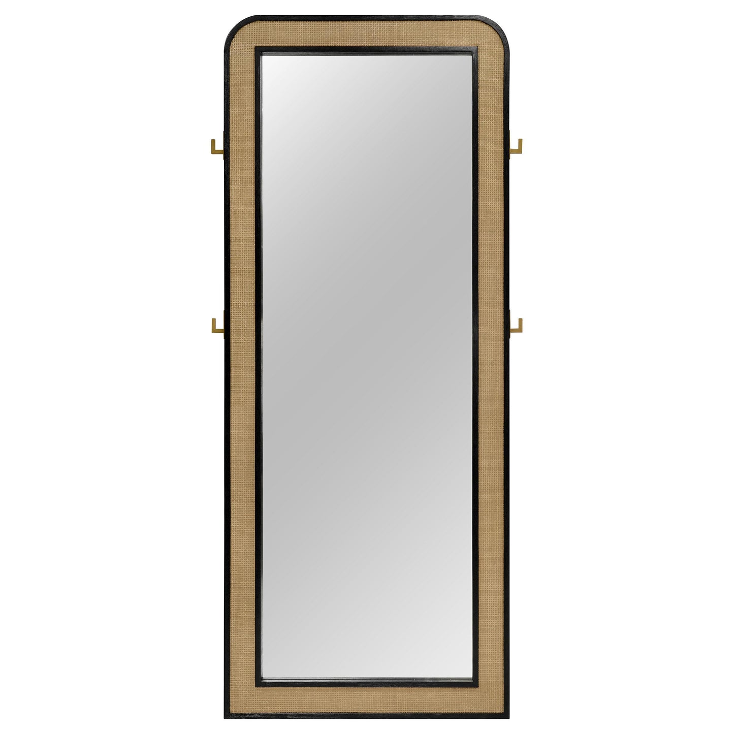 Coaster Furniture Arini 224339 Cane Weave Full Length Standing Floor Mirror - Black IMAGE 2