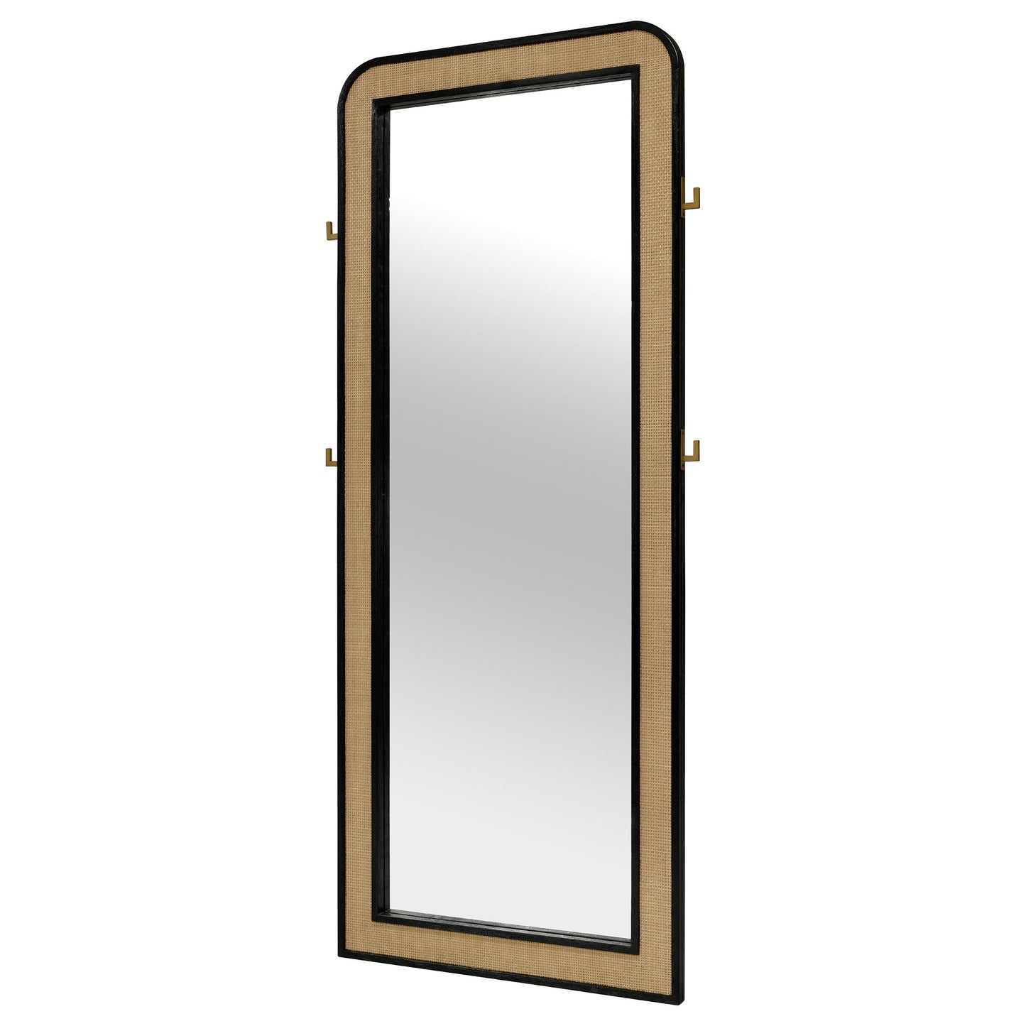 Coaster Furniture Arini 224339 Cane Weave Full Length Standing Floor Mirror - Black IMAGE 3