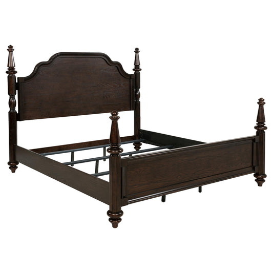Coaster Furniture Andover 223631KE 63-inch Four Poster Eastern King Bed - Dark Oak IMAGE 1