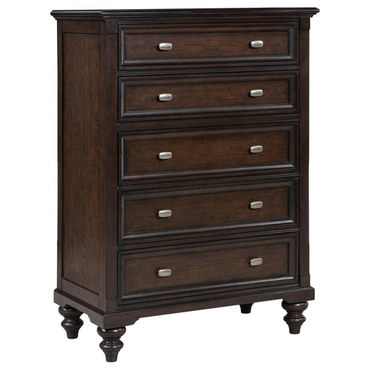 Coaster Furniture Andover 223635 5-Drawer Chest of Drawers - Dark Oak IMAGE 1