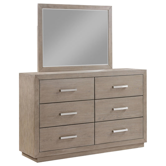 Coaster Furniture Kenora 224853M 6-Drawer Dresser and Mirror - Barley Brown IMAGE 1