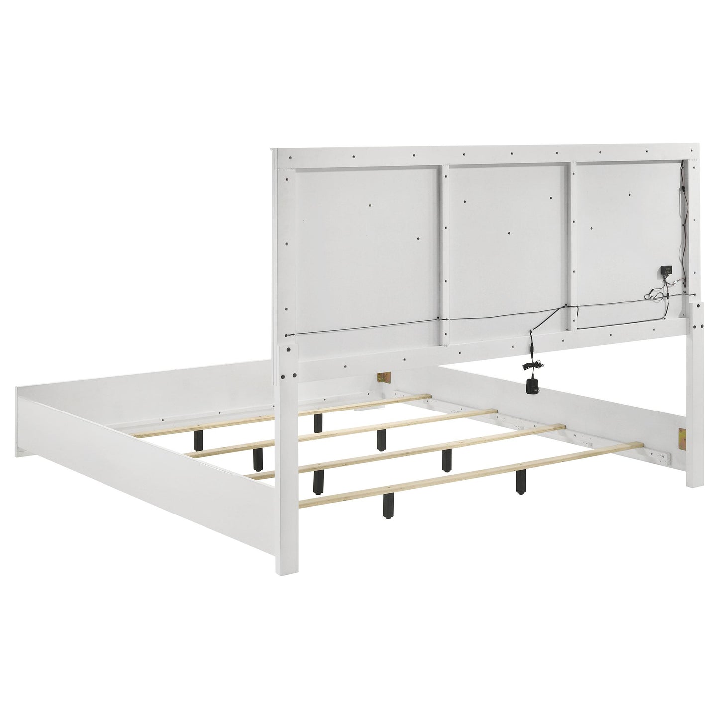 Coaster Furniture Ives 224941KE Eastern King Panel Bed LED Headboard - White High Gloss IMAGE 3