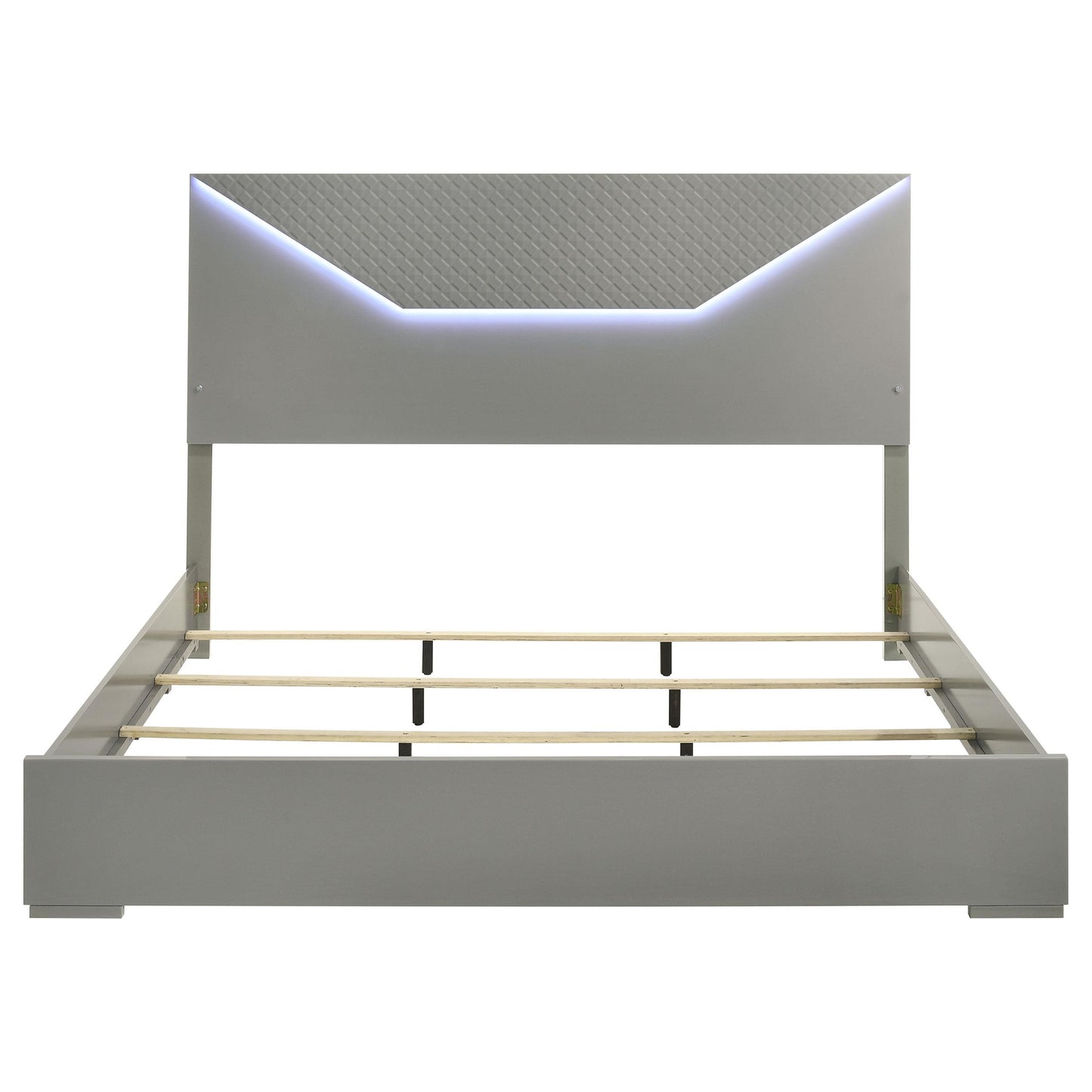 Coaster Furniture Ives 224971KE Eastern King Panel Bed LED Headboard - Grey High Gloss IMAGE 3