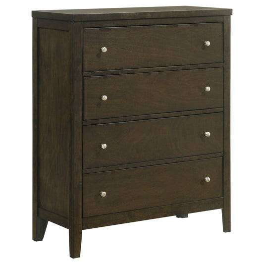 Coaster Furniture Wilkes 224425 4-Drawer Chest of Drawers - Dark Cocoa IMAGE 1