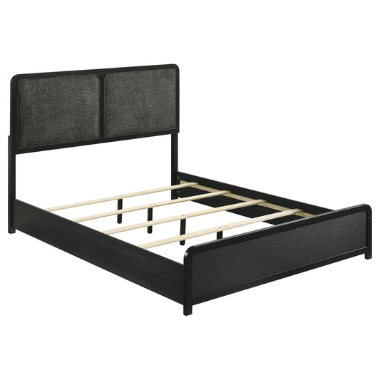 Coaster Furniture Cavelle 223661KE 51-inch Upholstered Eastern King Bed - Black IMAGE 1
