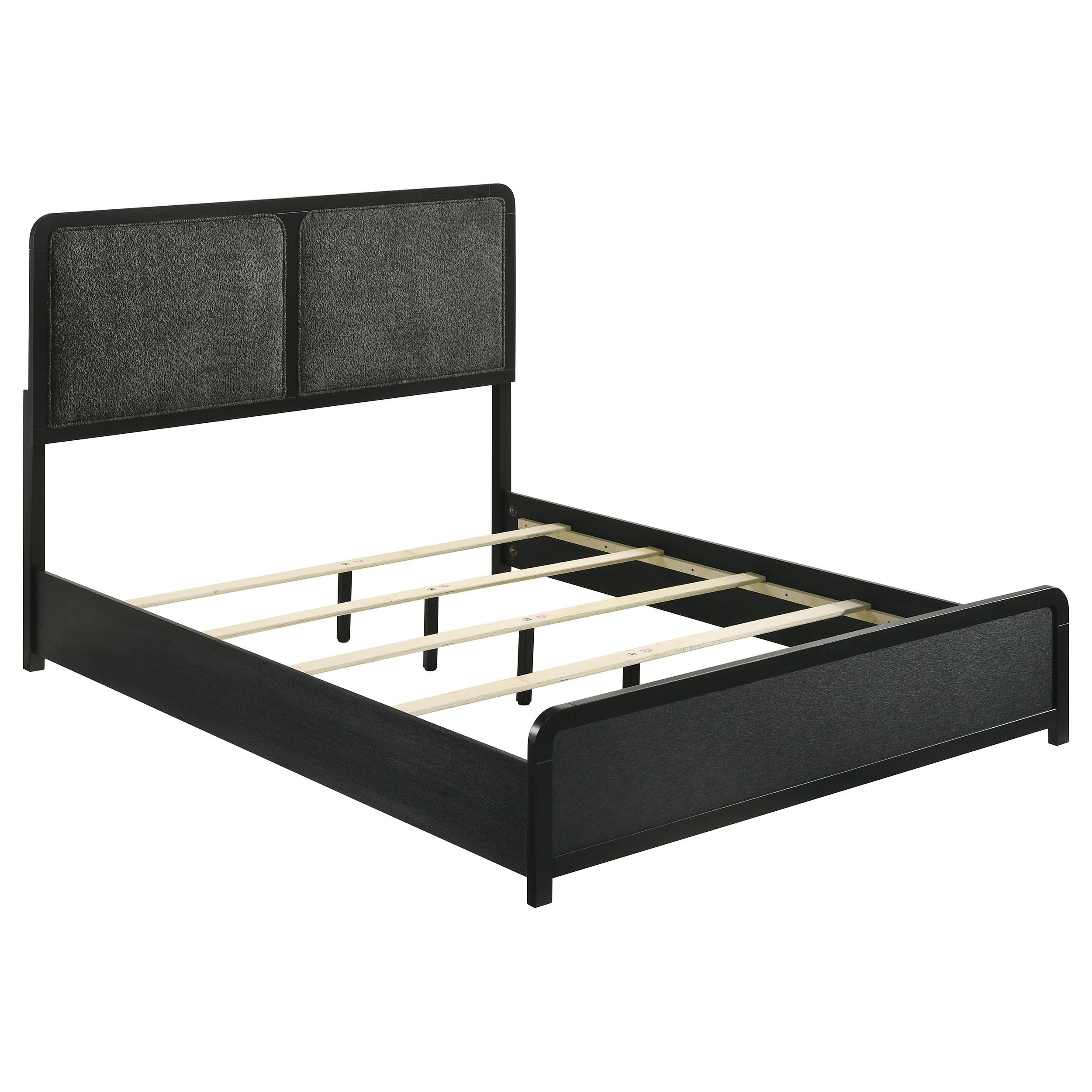 Coaster Furniture Cavelle 223661KE 51-inch Upholstered Eastern King Bed - Black IMAGE 1