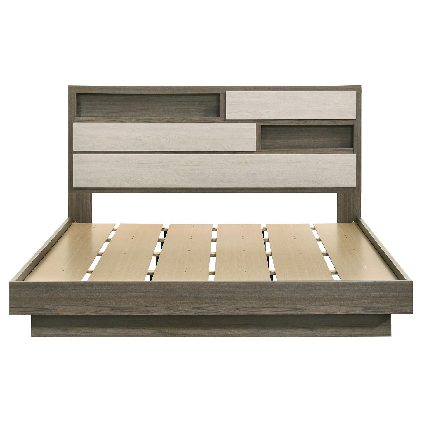Coaster Furniture Fenwick 224981KE Eastern King Bed Bookcase Headboard - Grey Oak IMAGE 3