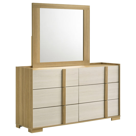 Coaster Furniture Hyland 215653M 6-Drawer Dresser with Mirror - Natural IMAGE 1