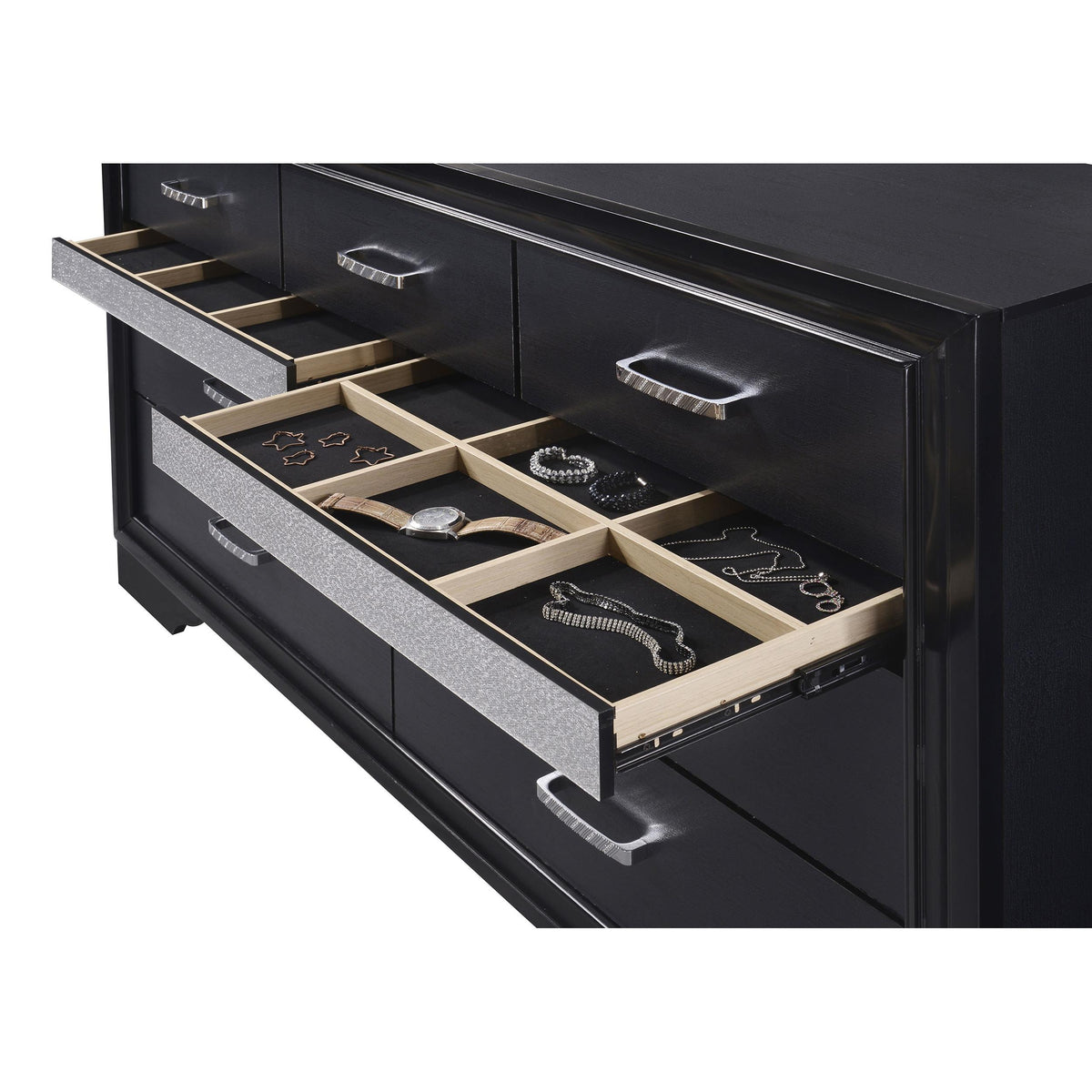 Coaster Furniture Miranda 206363M 7-Drawer Dresser with Mirror - Black IMAGE 11