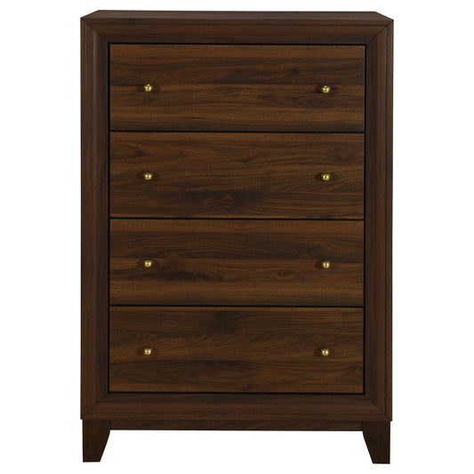 Coaster Furniture Welsley 223445 4-Drawer Chest of Drawers - Walnut IMAGE 1