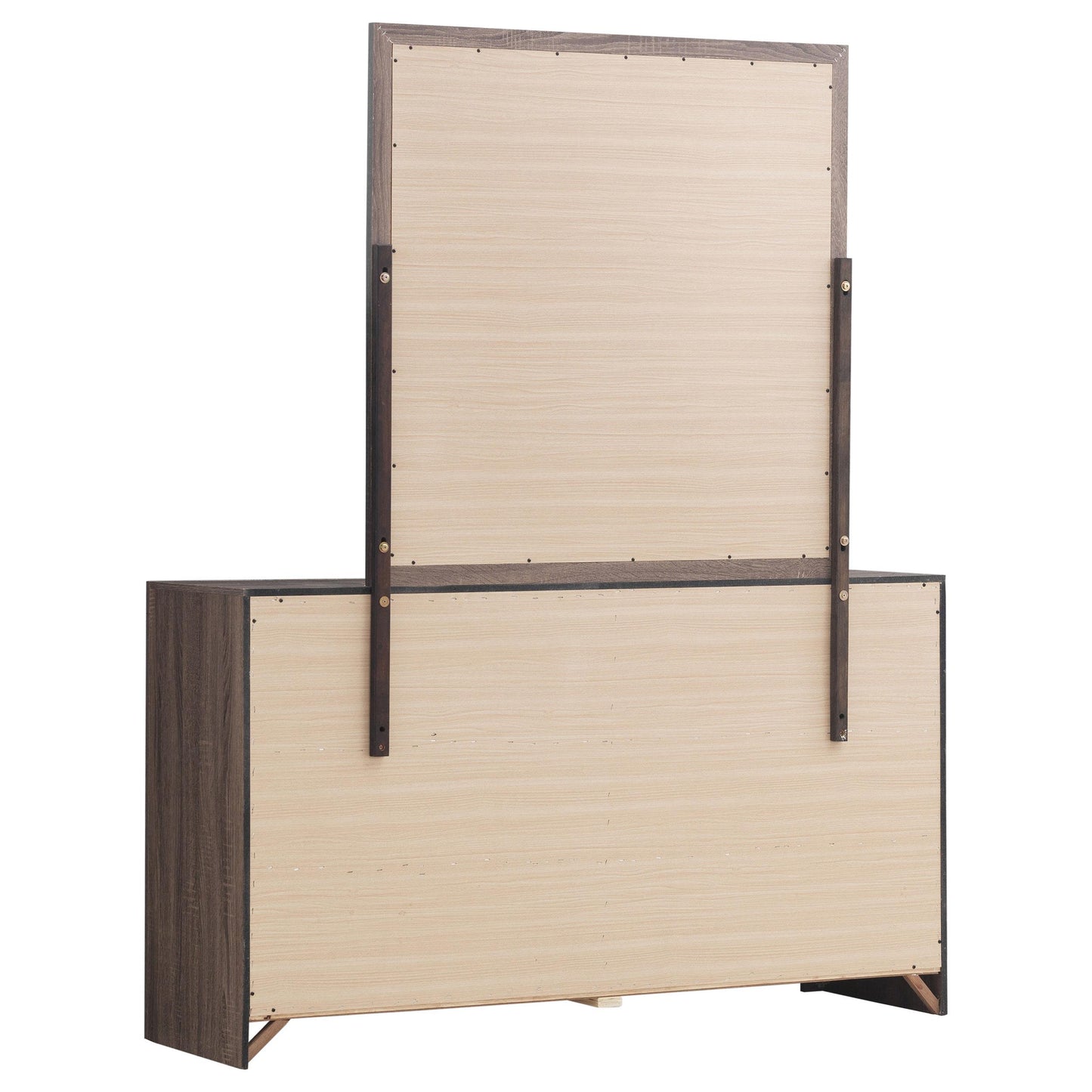 Coaster Furniture Brantford 207043M 6-Drawer Dresser with Mirror - Barrel Oak IMAGE 5