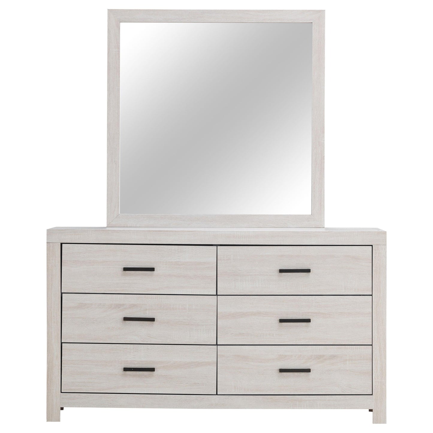 Coaster Furniture Brantford 207053M 6-Drawer Dresser with Mirror - Coastal White IMAGE 2