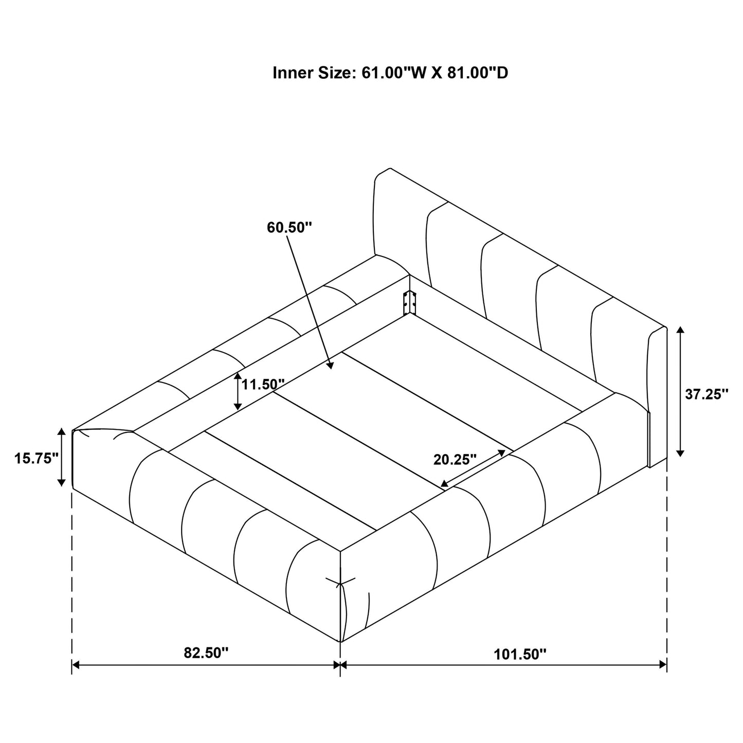 Coaster Furniture Wilshire 315981Q Upholstered Queen Platform Bed - Grey IMAGE 5