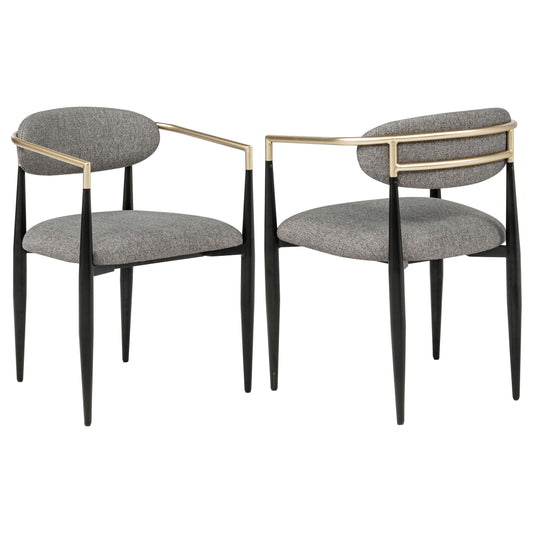 Coaster Furniture Alexis 182682 Fabric Upholstered Dining Arm Chair - Grey IMAGE 1