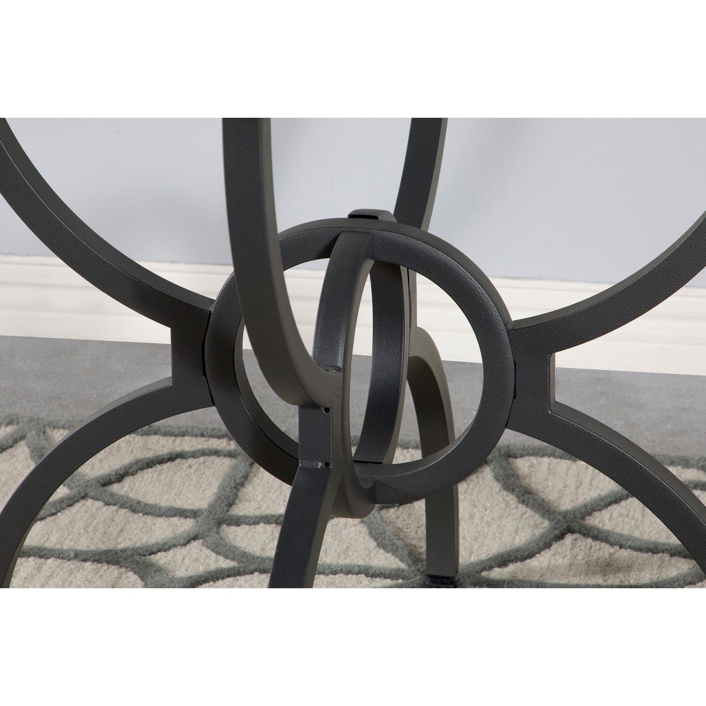 Coaster Furniture Aviano 108291BG Round 48-inch Glass Top Metal Dining Table - Gunmetal IMAGE 10