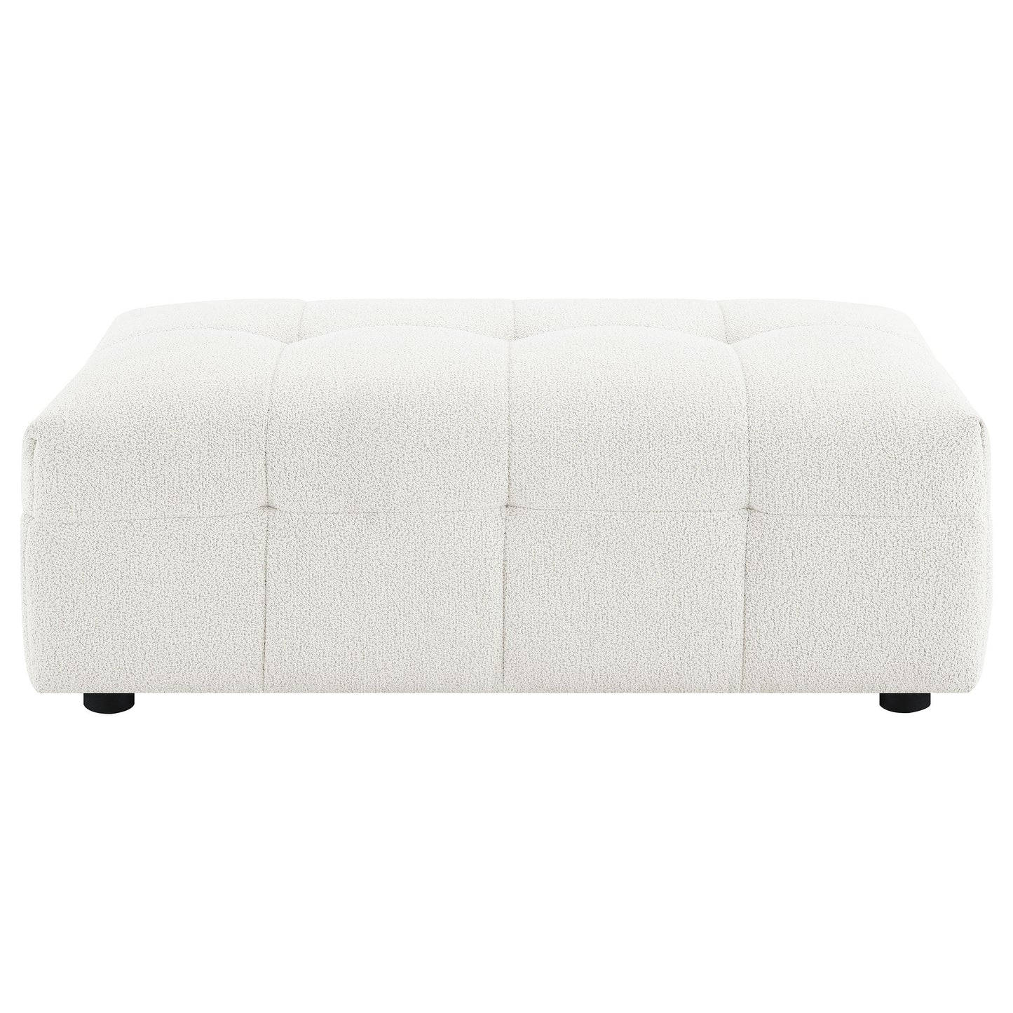 Coaster Furniture Everly 504854 Boucle Upholstered Rectangular Ottoman - Off White IMAGE 2