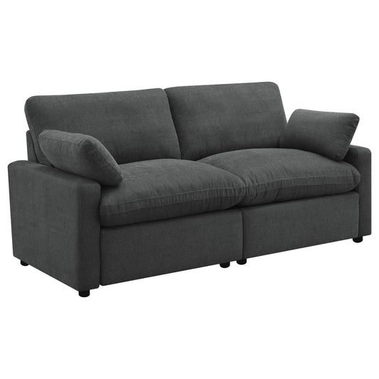 Coaster Furniture Collins 609532P Modular Power Loveseat - Dark Grey IMAGE 1