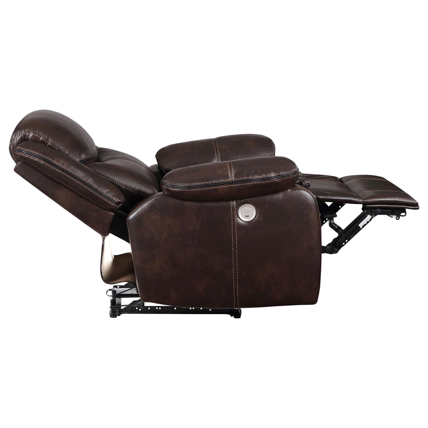 Coaster Furniture Sycamore 610193P Upholstered Power Recliner Chair - Dark Brown IMAGE 5