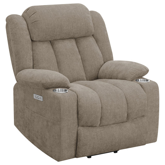 Coaster Furniture Houston 602274P Upholstered Power Lift Recliner Chair - Camel IMAGE 1