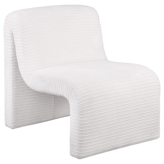 Coaster Furniture Drayton 907525 Upholstered Curved Armless Accent Chair - Ivory IMAGE 1