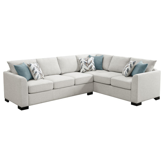 Coaster Furniture Ashford 500818 Chenille Upholstered Sleeper Sectional Sofa - Greige IMAGE 1