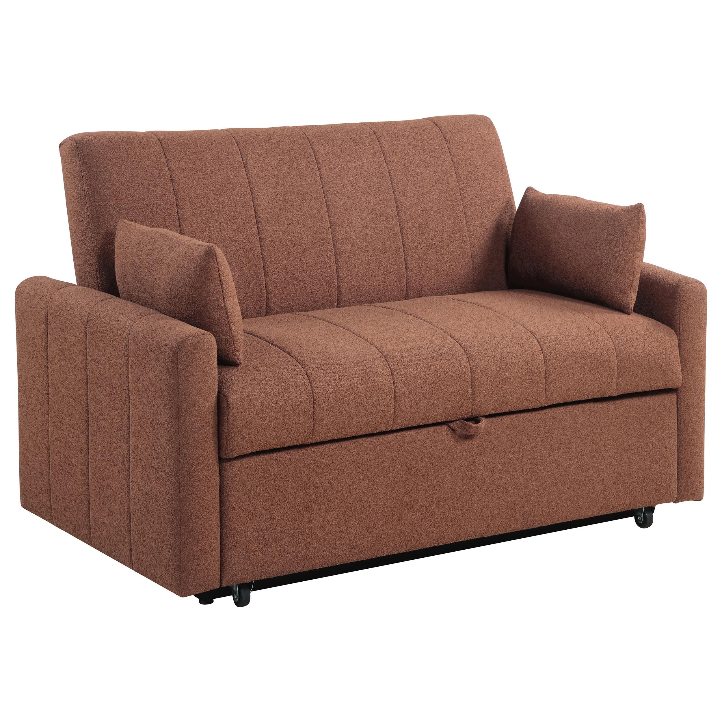 Coaster Furniture Portland 350145 Boucle Upholstered Sleeper Sofa Bed - Copper IMAGE 1