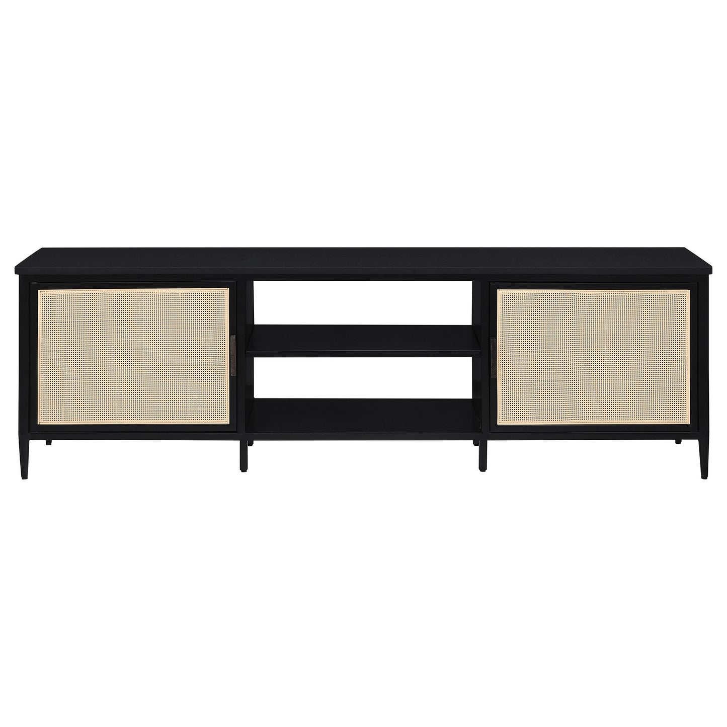 Coaster Furniture Amherst 710034 2-door 70-inch Metal TV Stand Media Console - Black IMAGE 2