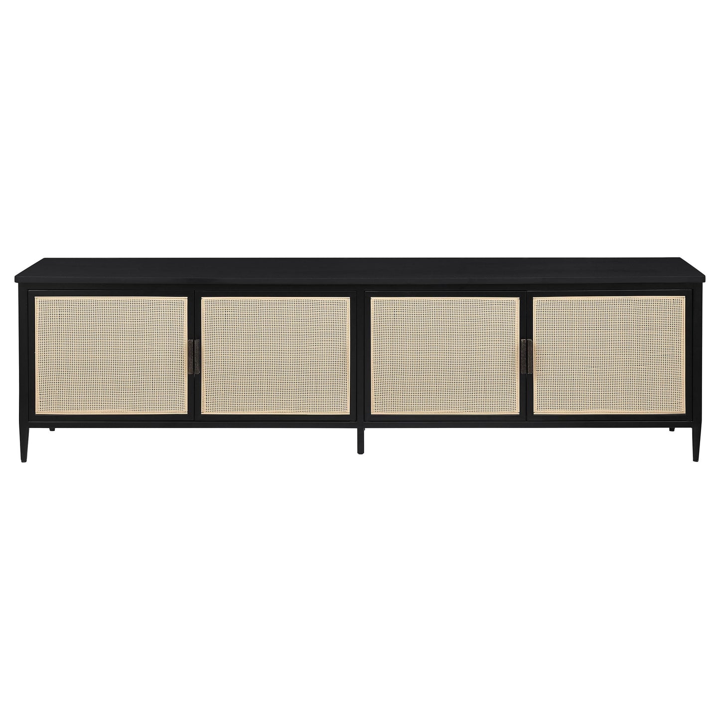 Coaster Furniture Amherst 710035 4-door 78-inch Metal TV Stand Media Console - Black IMAGE 2